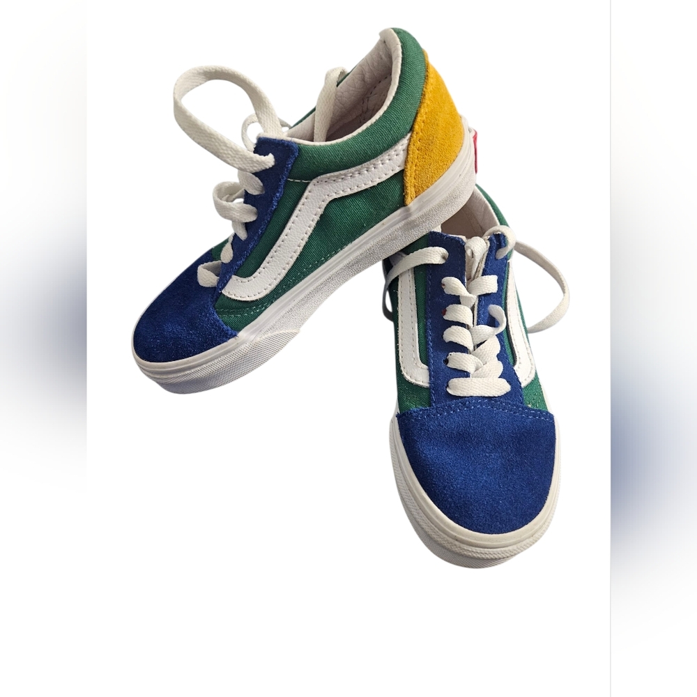 Vans Kids Sneakers in Blue, Green, and Yellow